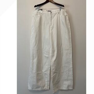 NWT Banana republic women's cream‎ wide leg 100% cotton high rise jean preppy